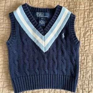 Ralph Lauren Navy Cable Knit Vest